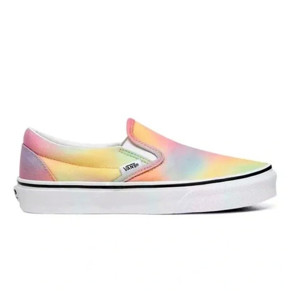 Vans Aura Shift Tie Dye Rainbow Classic Slip-On Sneakers Pink